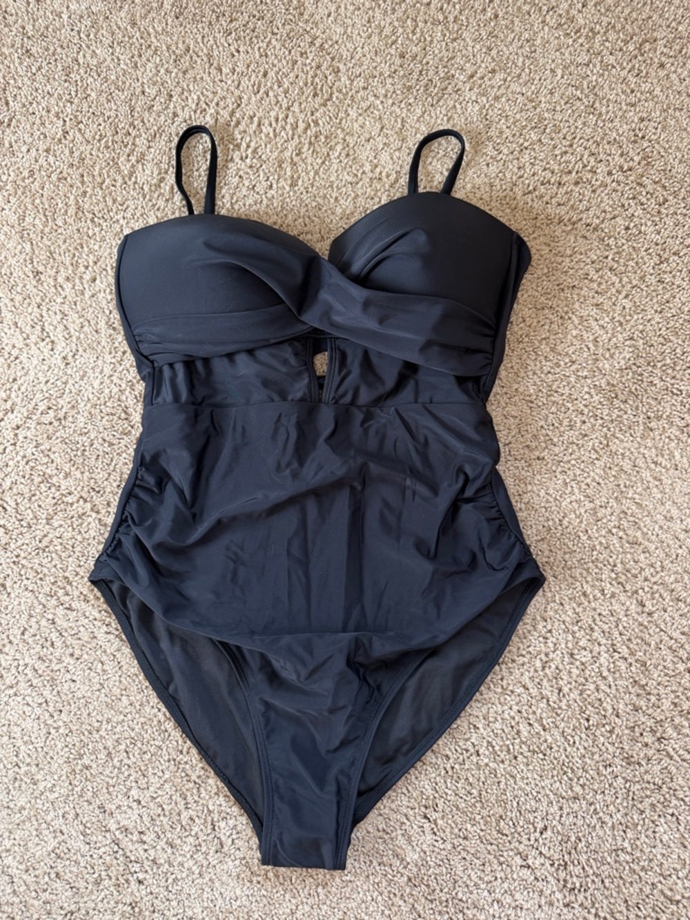 Black Women’s Twist-Front One-Piece Swimsuit